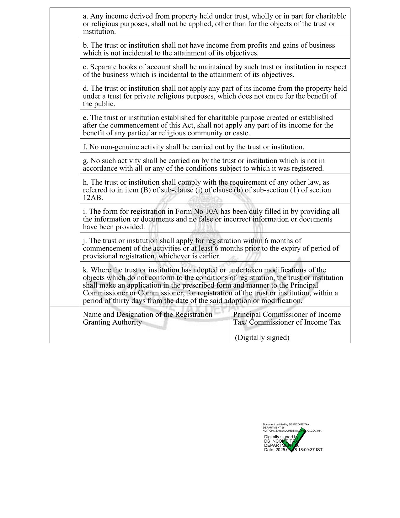 Official Certificate