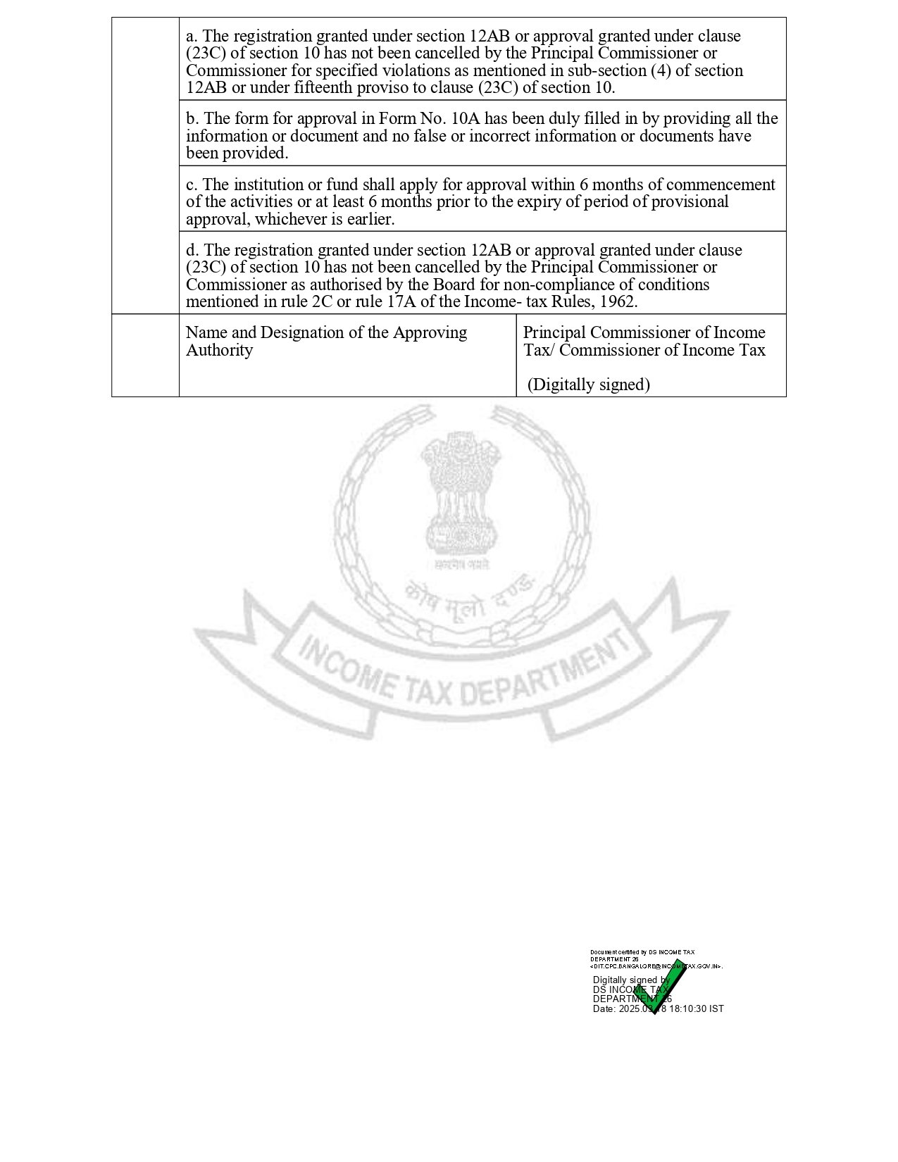 Official Certificate